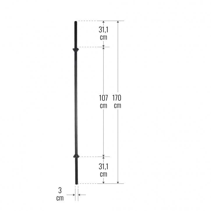 Barra de Pesas 170 cm - Gorilla Sports ES