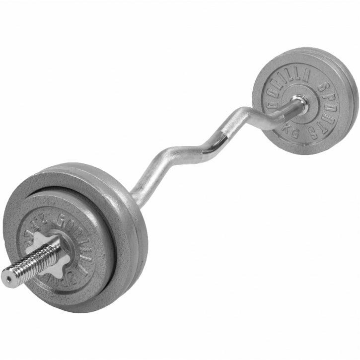 Set de Curl Z y Discos de Pesas de Hierro Fundido - Gorilla Sports ES
