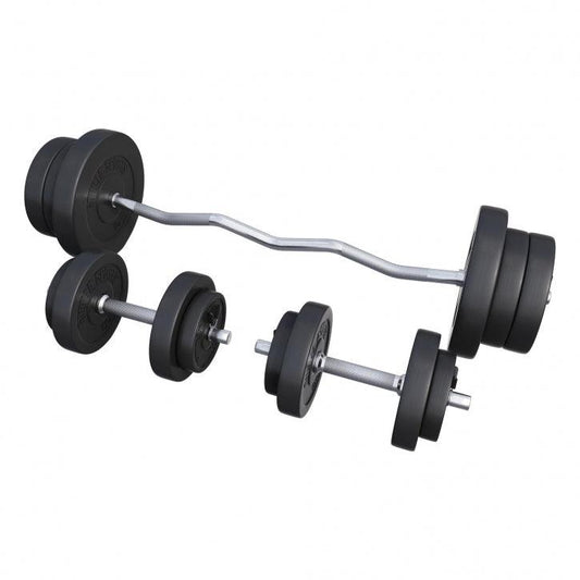Set de Curl con Barra Z y Discos de Pesas 70 kg - Gorilla Sports ES