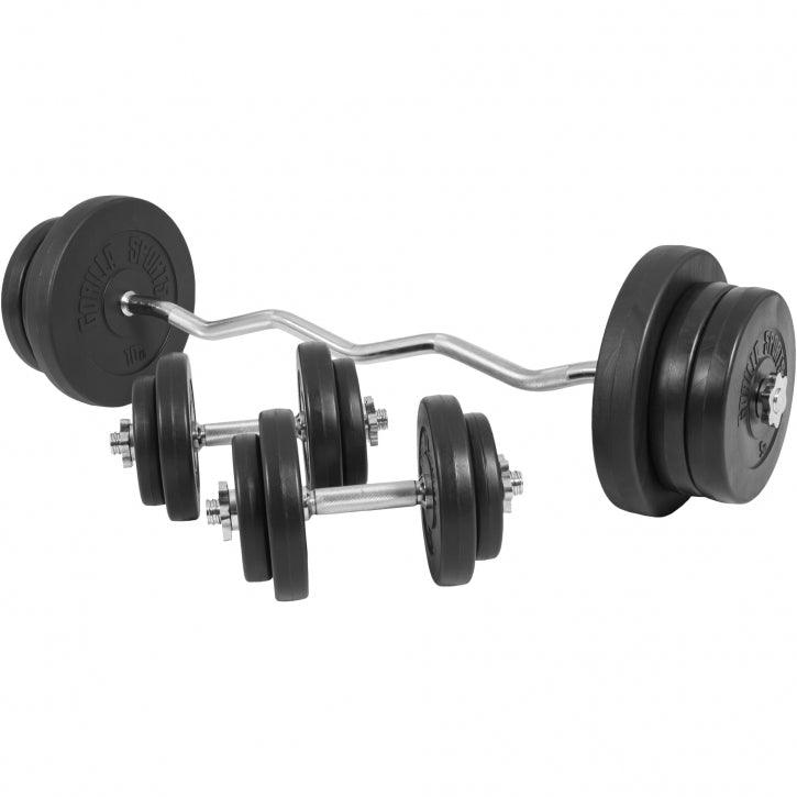 Set de Curl con Barra Z y Discos de Pesas 70 kg - Gorilla Sports ES