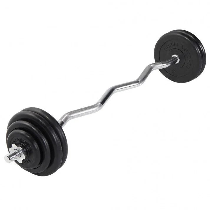 Set de Curl Z y Discos de Pesas de Goma 35 kg – Gorilla Sports