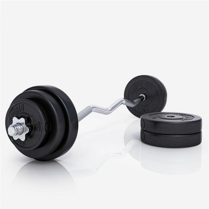 Set de Curl Z con Discos de Pesas de Plástico - Gorilla Sports ES