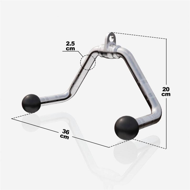 Tirador para Polea - Remo ancho con topes de goma - Gorilla Sports ES
