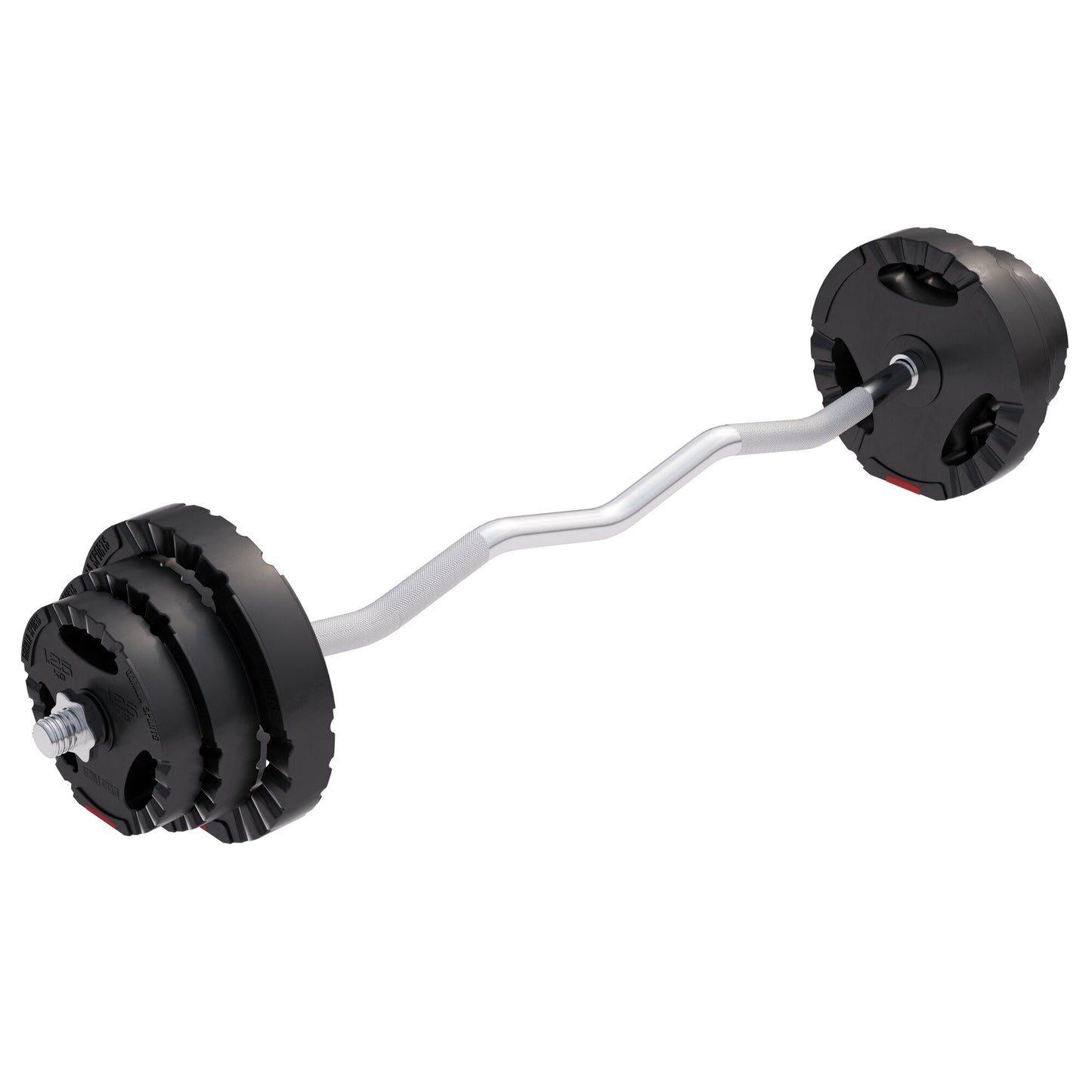 Set de Curl Z con Discos de Pesas de Plástico con Triple Agarre