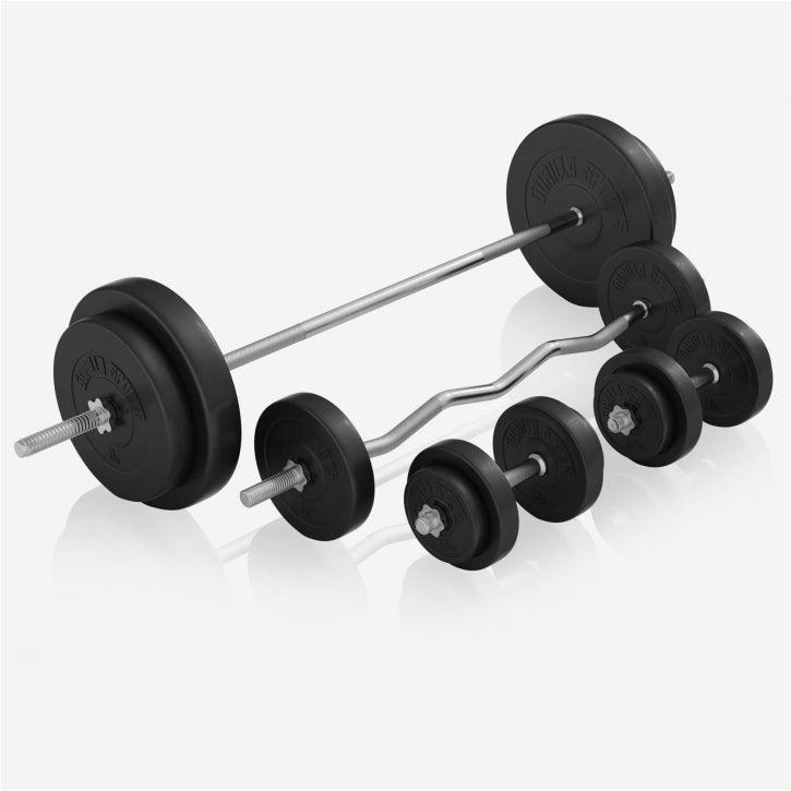 Multiestación Home Gym con Set de Pesas de Plástico - Gorilla Sports ES