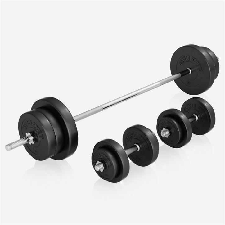 Banco de Musculación con Set de Pesas de Plástico - Gorilla Sports ES