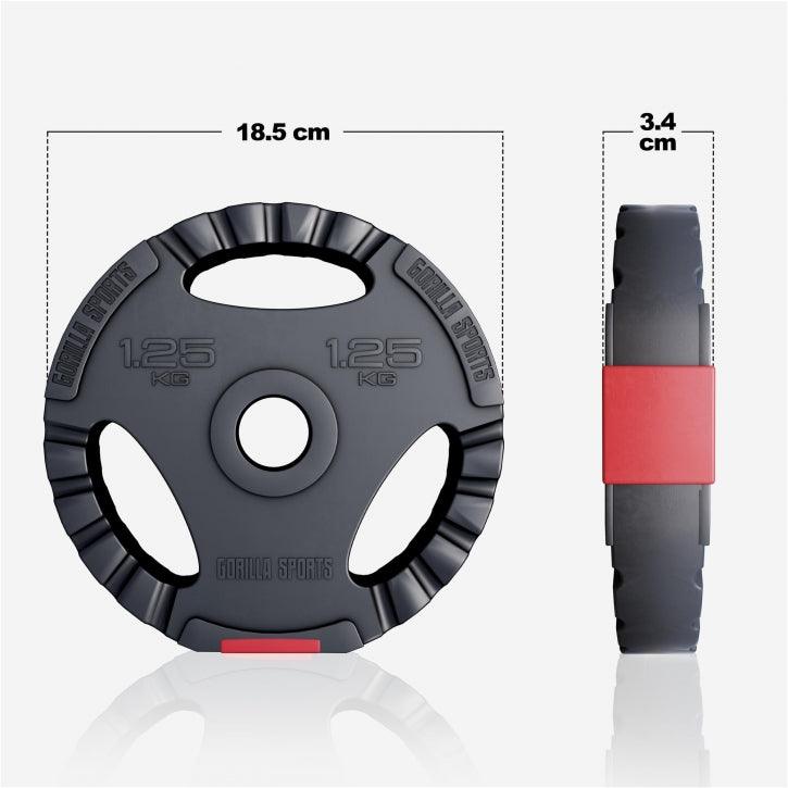 Disco de Pesas de Plástico con Triple Agarre 1,25 - 15 kg - Gorilla Sports ES
