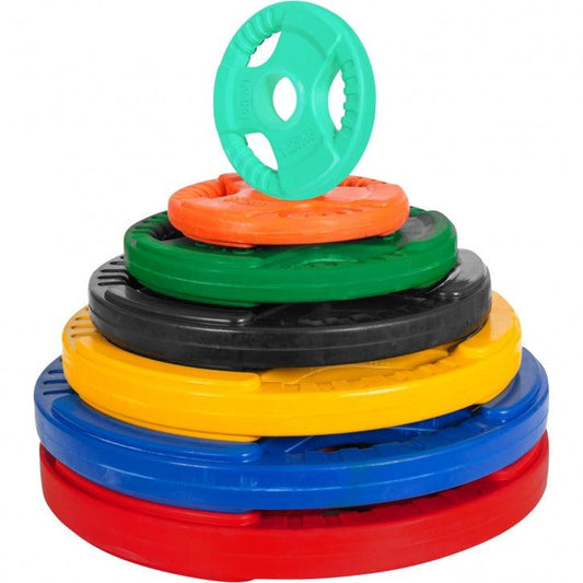 Disco de Pesas Olímpico de Goma con Triple Agarre 1,25 - 25 kg - Gorilla Sports ES