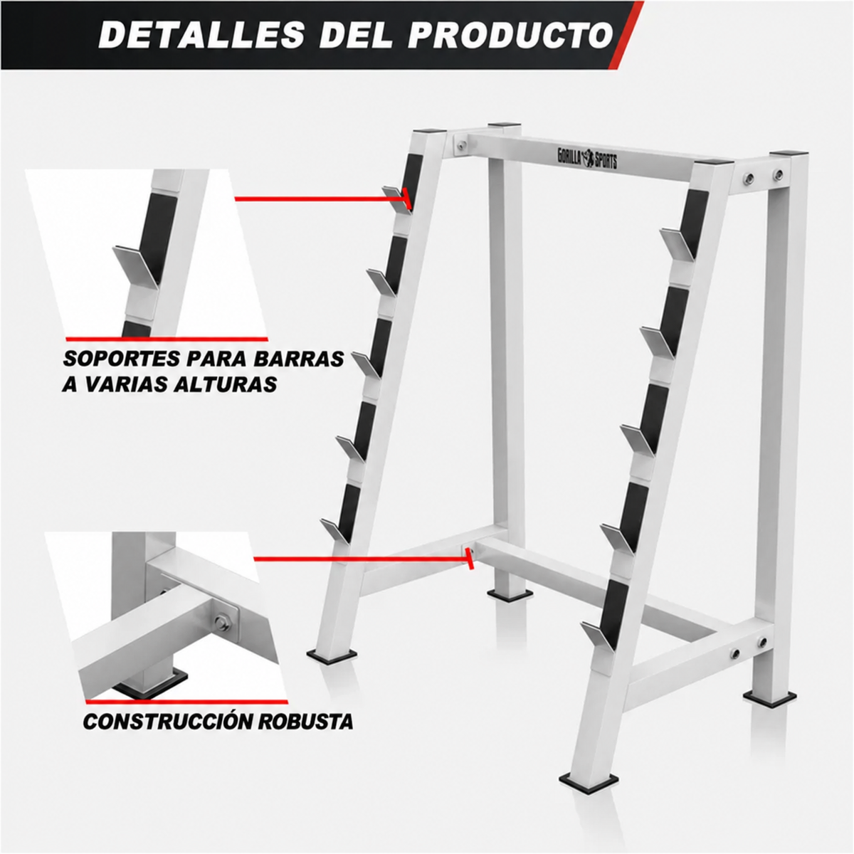 Soporte para Barras y Discos de Pesas con 5 estantes