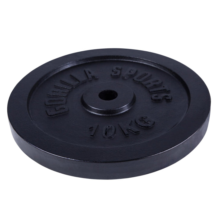 Disco de Pesas de Hierro Fundido 0,5 kg - 30 kg Negro - Gorilla Sports ES