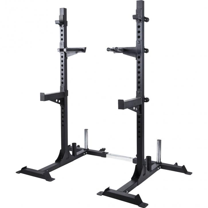 Soporte para Sentadillas + Set de Discos de Pesas Bumper Olímpicos - 140 kg - Gorilla Sports ES