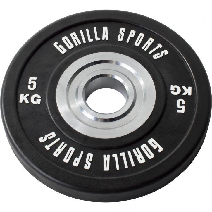 Soporte para Sentadillas + Set de Discos de Pesas Bumper Olímpicos - 140 kg - Gorilla Sports ES