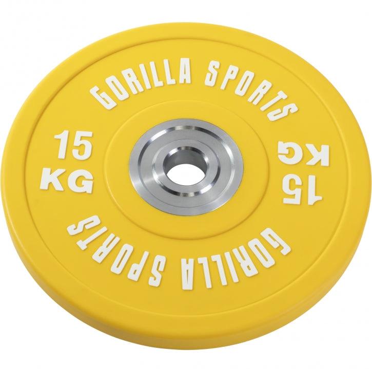 Soporte para Sentadillas + Set de Discos de Pesas Bumper Olímpicos - 140 kg - Gorilla Sports ES