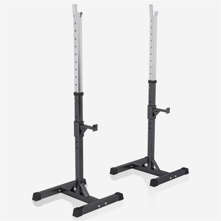 Banco con Soporte para Barra + Set de Pesas de Plástico con Triple Agarre + Protector Suelo - Gorilla Sports ES