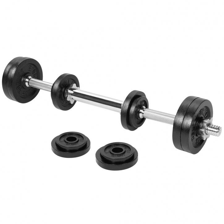 Set de Barra y Discos de Pesas de Hierro Fundido 2 en 1 - Gorilla Sports ES