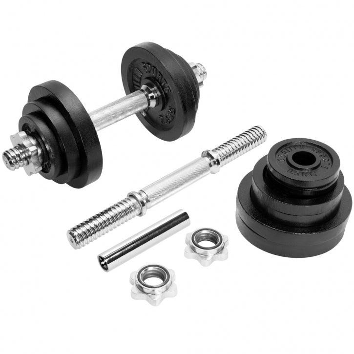 Set de Barra y Discos de Pesas de Hierro Fundido 2 en 1 - Gorilla Sports ES