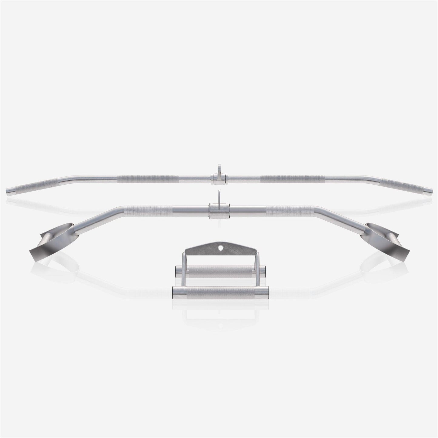 Set de Tiradores Para Polea - Pulldown curvado + Barra de Jalón + Remo - Gorilla Sports ES