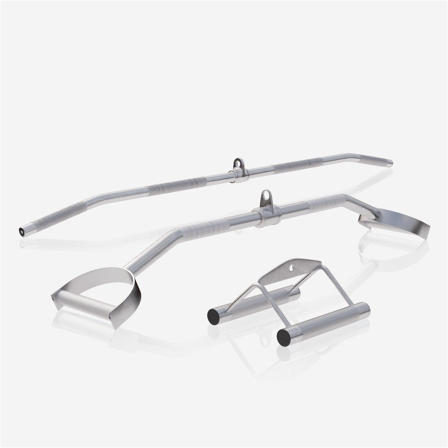 Set de Tiradores Para Polea - Pulldown curvado + Barra de Jalón + Remo - Gorilla Sports ES