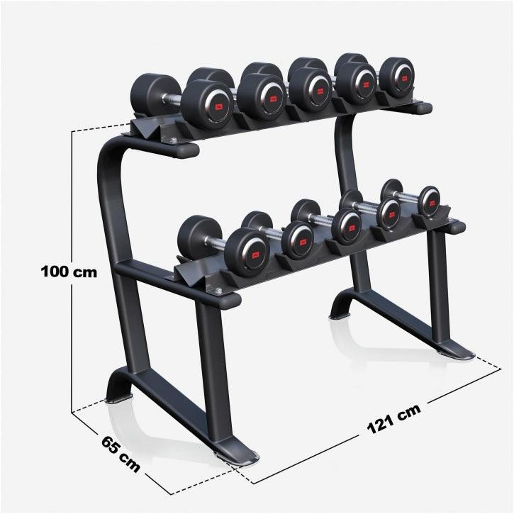 Soporte para Mancuernas con 2 Niveles y Set de 90 kg - Gorilla Sports ES