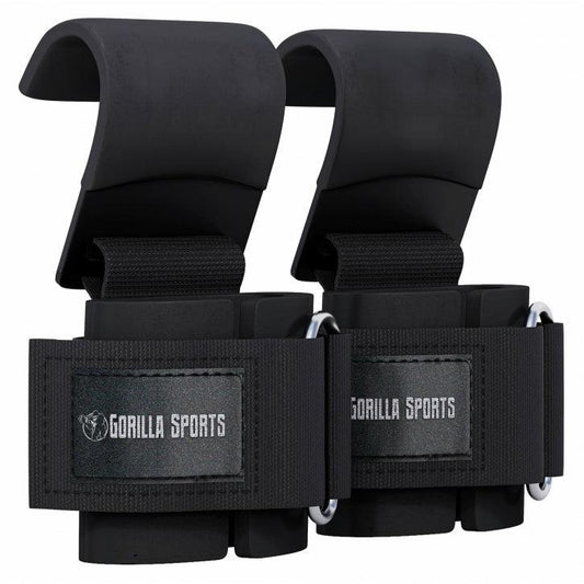 Ganchos con Muñequera de Elevación para Pesas - Gorilla Sports ES