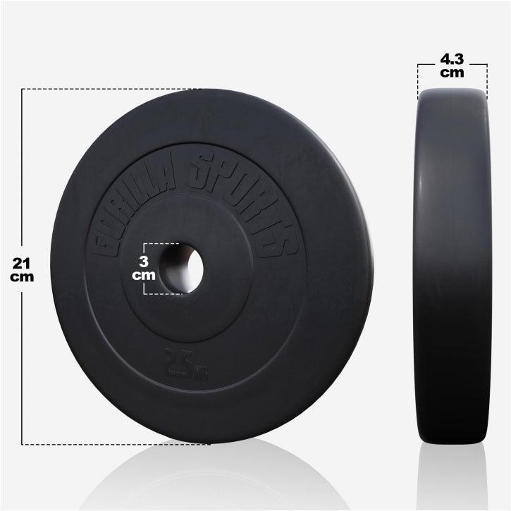 Set de Barra Larga y Discos de Pesas de Plástico - Gorilla Sports ES