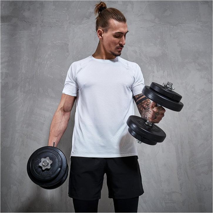 Set de Barra Larga y Discos de Pesas de Plástico - Gorilla Sports ES