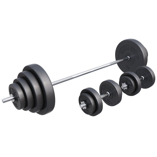 Set de Barra Larga y Discos de Pesas de Plástico - Gorilla Sports ES