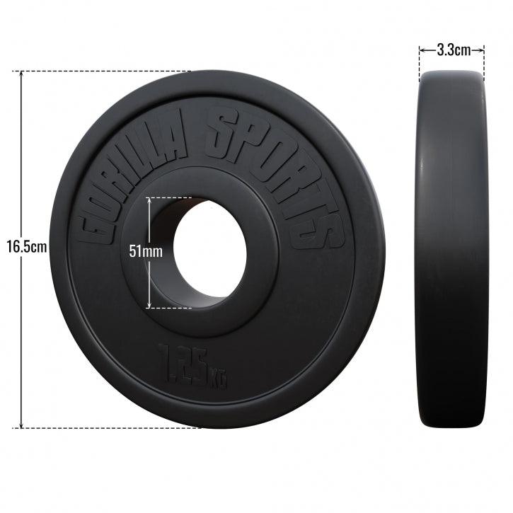 Disco de Pesas Olímpico de Plástico 1,25 kg - 15 kg - Gorilla Sports ES