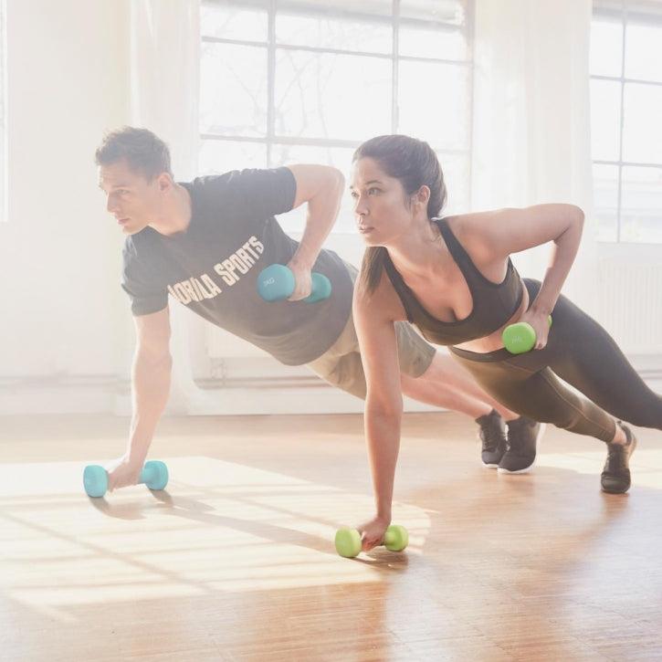 Set de Mancuernas de Neopreno + Estuche - Gorilla Sports ES