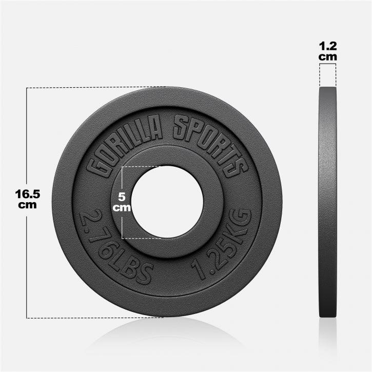 Disco de Pesas Olímpico de Hierro Fundido 1,25 - 25 kg - Gorilla Sports ES