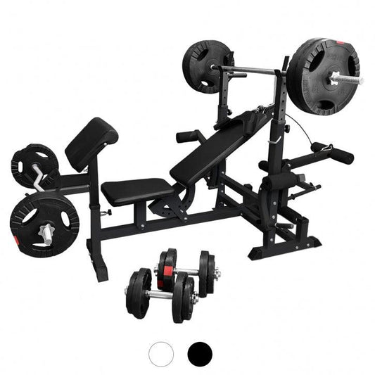 Estación de Musculación con Banco y Set Completo 100 kg - Gorilla Sports ES