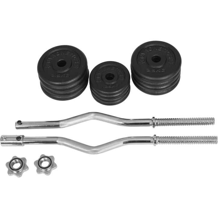 Set de Barra Desmontable y Discos de Hierro Fundido E-Series - 30 kg - Gorilla Sports ES