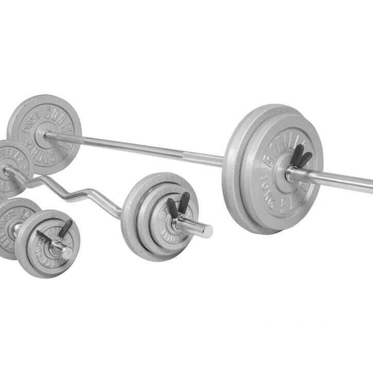 Set de Curl Z con Discos de Pesas de Hierro Fundido - Gorilla Sports ES