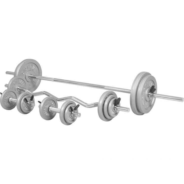 Set de Curl Z con Discos de Pesas de Hierro Fundido - Gorilla Sports ES