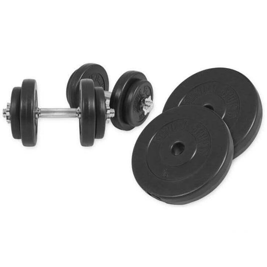 Set de Mancuernas y Discos de Pesas de Plástico - Gorilla Sports ES