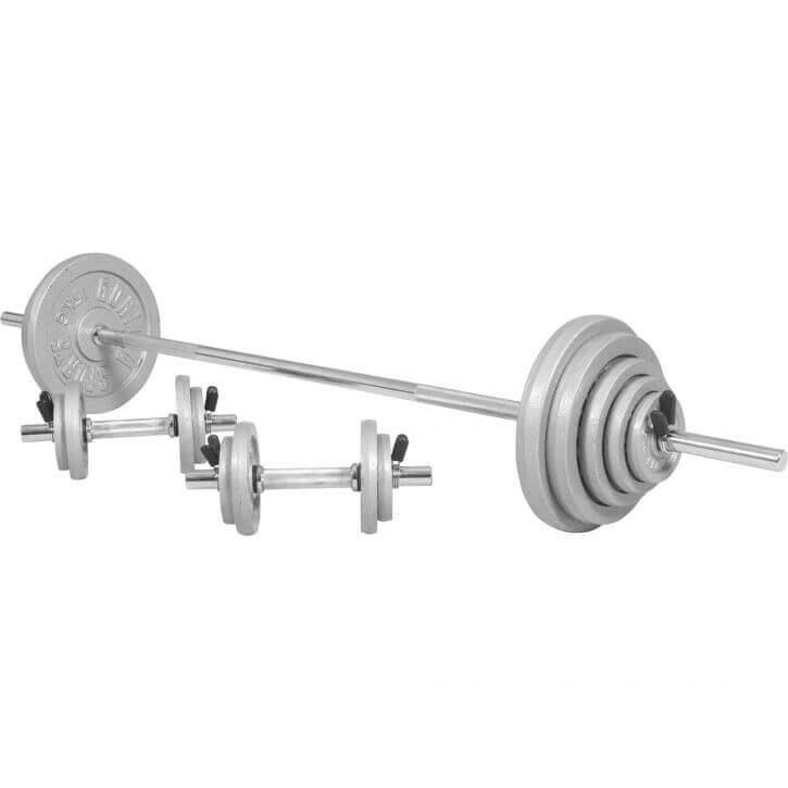 Set de Barra y Discos de Pesas de Hierro Fundido - Gorilla Sports ES