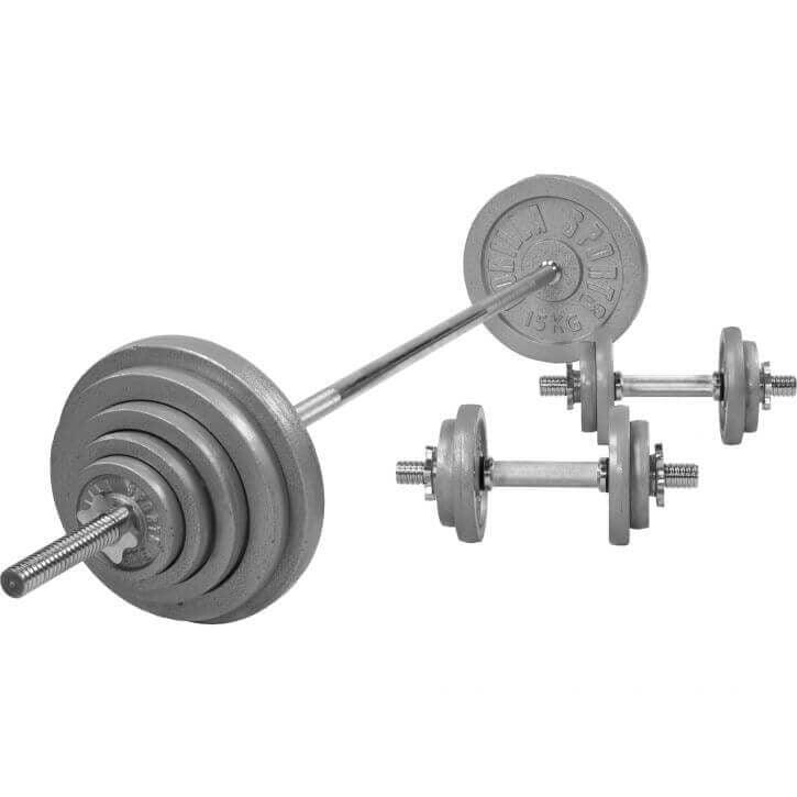 Set de Barra y Discos de Pesas de Hierro Fundido - Gorilla Sports ES