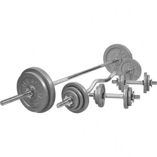 Set de Barra y Discos de Pesas de Hierro Fundido - Gorilla Sports ES