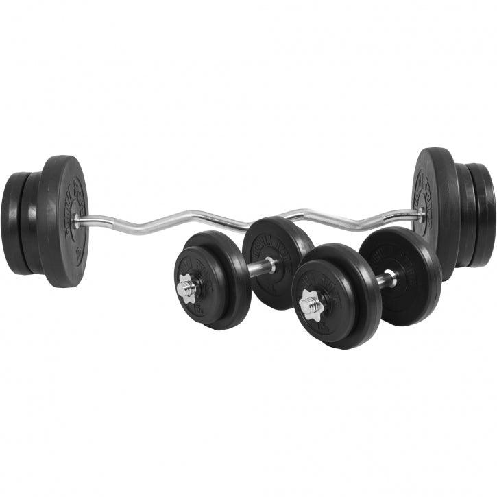 Set de Curl con Barra Z y Discos de Pesas 70 kg - Gorilla Sports ES