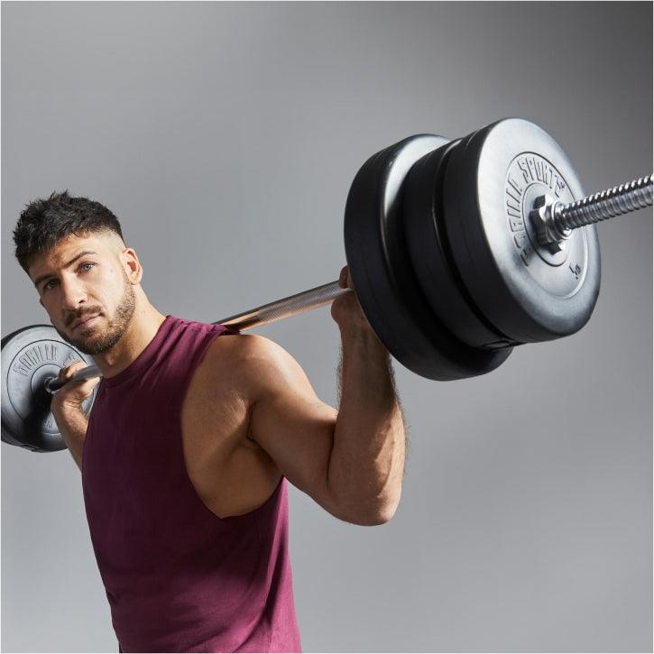 Set de Barra y Discos de Pesas de Plástico - Gorilla Sports ES