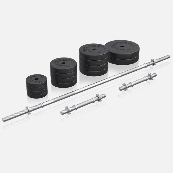 Set de Barra y Discos de Pesas de Plástico - Gorilla Sports ES