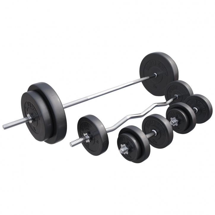 Set de Barra y Discos de Pesas de Plástico - Gorilla Sports ES