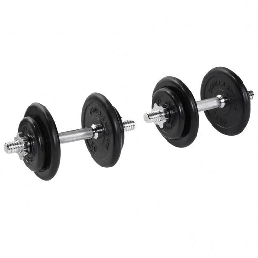 Set de Mancuernas y Discos de Pesas de Goma 20 kg - Gorilla Sports ES