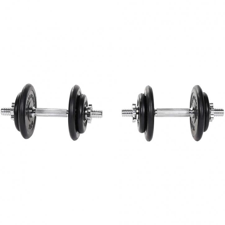 Set de Mancuernas y Discos de Pesas de Goma 20 kg - Gorilla Sports ES