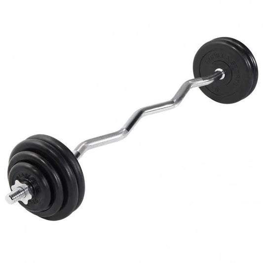 Set de Curl Z y Discos de Pesas de Goma - 35 kg - Gorilla Sports ES