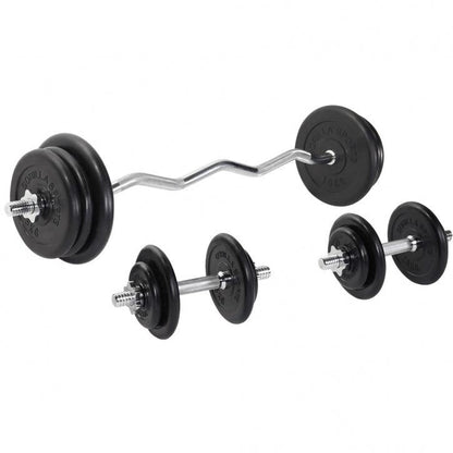 Set de Curl Z y Discos de Pesas de Goma - Gorilla Sports ES