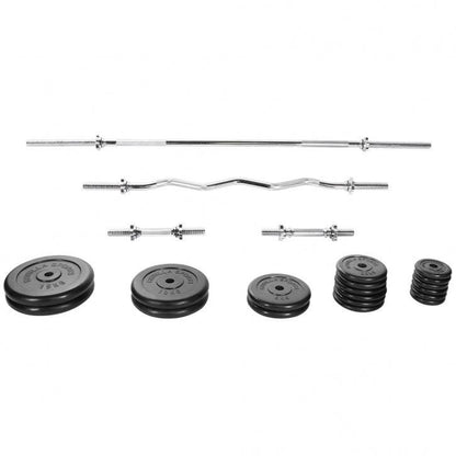 Set de Barra y Discos de Pesas de Goma - Gorilla Sports ES