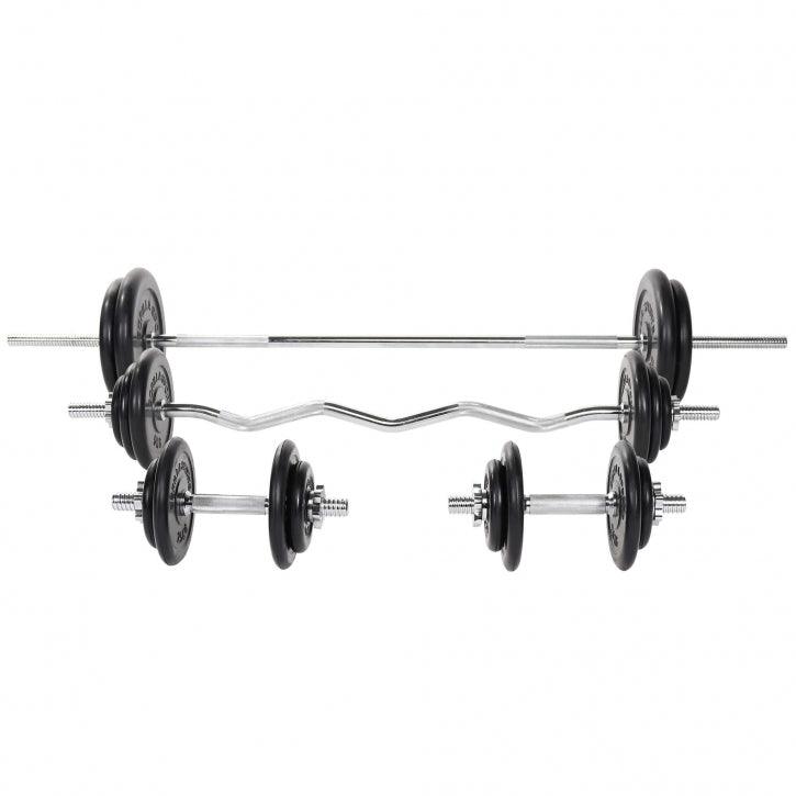 Set de Barra y Discos de Pesas de Goma - Gorilla Sports ES