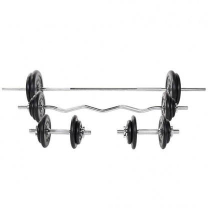Set de Barra y Discos de Pesas de Goma - Gorilla Sports ES