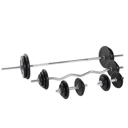 Set de Barra y Discos de Pesas de Goma - Gorilla Sports ES